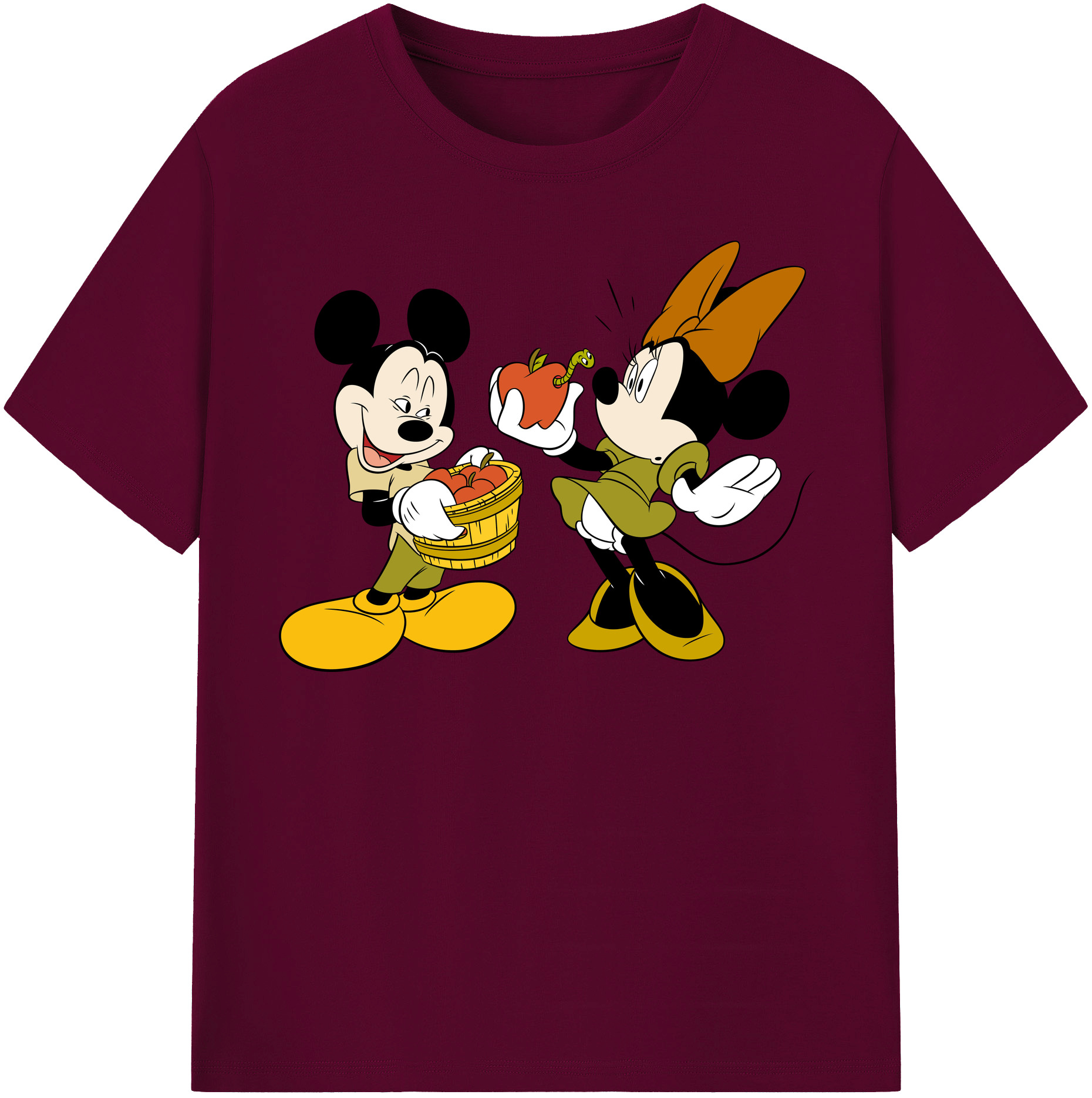 （画像用） ミッキーマウス Mickey Mouse レディースカジュアルプリントTシャツ（綿100％）